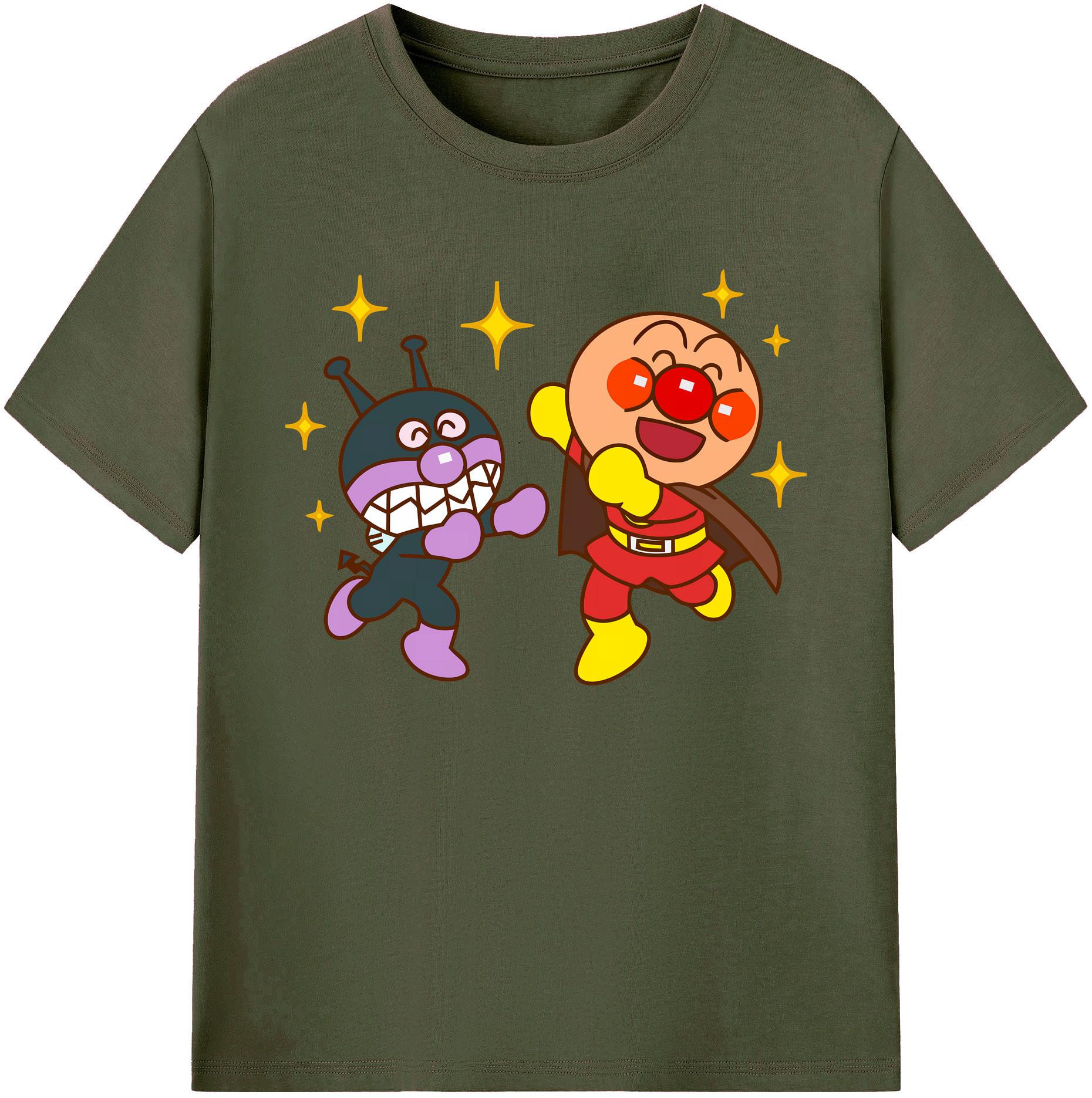 （画像用） アンパンマン Anpanman 綿100％ メンズ半袖Tシャツ｜肌触りやわらか＆通気性